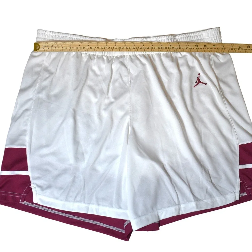 Jordan Stock Overtime Basketball Shorts Men's 4XL White Maroon‎ NWT FQ5375-104